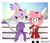 Size: 1314x1132 | Tagged: safe, artist:sashathecat12, amy rose, blaze the cat, alternate outfit, amy x blaze, daytime, duo, duo female, female, females only, fence, holding hands, lake, lesbian, looking at viewer, open smile, outdoors, shipping, smile, smiling at viewer, snow, standing, sun, winter