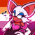 Size: 2048x2048 | Tagged: safe, artist:feeble-minded-little-gay, rouge the bat, bat, asexual, asexual pride, demigirl, demigirl pride, heart, icon, lesbian, lesbian pride, looking offscreen, outline, pride, pride flag background, smile, solo, standing
