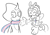 Size: 1222x846 | Tagged: safe, artist:infizero-draws, charmy bee, espio the chameleon, duo, flying, frown, male, males only, scarf, simple background, standing, trans boy charmy, trans boy espio, trans male, trans pride, transgender, white background