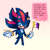 Size: 1476x1476 | Tagged: safe, artist:gotta-draw-fast, shadow the hedgehog, hedgehog, earring, english text, flag, gradient background, holding something, looking offscreen, nonbinary, nonbinary pride, nonbinary shadow, one fang, pride, pride flag, pronouns, signature, solo, solo nonbinary, standing