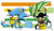 Size: 2220x1280 | Tagged: safe, artist:pkrockinon, sonic the hedgehog, surge the tenrec, hedgehog, tenrec, 2023, abstract background, aro ace pride, aromantic, asexual, dialogue, duo, english text, female, lidded eyes, limited palette, looking at each other, male, signature, smile, speech bubble, standing