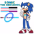 Size: 5888x5888 | Tagged: safe, artist:rewriteelectric2008, sonic the hedgehog, hedgehog, 2023, alternate universe, asexual, character name, ear fluff, ear piercing, english text, male, necklace, older, pointing, pride, pride flag, reference sheet, scarf, signature, simple background, smile, solo, standing, top surgery scars, trans male, transgender, white background