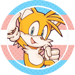 Size: 300x300 | Tagged: safe, artist:pr0ject-chaos, miles "tails" prower, fox, edit, icon, simple background, solo, trans pride, transgender, transparent background