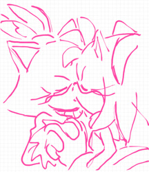 Size: 540x624 | Tagged: safe, artist:smsskullleader, amy rose, blaze the cat, cat, hedgehog, 2014, amy x blaze, amy's halterneck dress, blaze's tailcoat, cute, female, females only, holding hands, kissing, lesbian, shipping, sketch