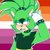 Size: 1200x1200 | Tagged: safe, artist:arrowsperpetualcringe, surge the tenrec, blushing, female, finger in ear, icon, lesbian, lesbian pride, lidded eyes, looking offscreen, mouth open, outline, pride, pride flag, pride flag background, solo
