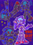 Size: 2048x2732 | Tagged: safe, artist:cephalonheadquarters, chaos sonic, sonic prime, blue background, devil horns (gesture), dialogue, english text, eyes closed, genderless, outline, robot, simple background, solo, standing, star (symbol), v sign, waving, wink
