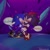 Size: 900x900 | Tagged: safe, artist:funtime_sky01, shadow the hedgehog, sonic the hedgehog, sonic prime s2, 2023, abstract background, blushing, cute, dialogue, duo, english text, eyes closed, gay, heart, hugging, looking at them, mouth open, shadow x sonic, shadowbetes, shipping, signature, smile, sonabetes, speech bubble, standing