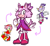 Size: 928x853 | Tagged: safe, artist:devotedsidekick, artist:sp-rings, amy rose, blaze the cat, hybrid, blushing, female, fusion, fusion:amy, fusion:blaze, hedgecat, looking at viewer, reference inset, simple background, smile, solo, standing, white background