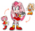 Size: 1019x900 | Tagged: safe, artist:devotedsidekick, artist:sp-rings, amy rose, cream the rabbit, hybrid, cake, female, fusion, fusion:amy, fusion:cream, hedgerabbit, holding something, plate, reference inset, simple background, smile, solo, standing, white background