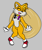 Size: 1795x2124 | Tagged: safe, artist:hedgiebeast, miles "tails" prower, fox, asexual, asexual pride, bowtie, eyes closed, flat colors, flying, grey background, male, mouth open, pride, simple background, smile, solo, spinning tails