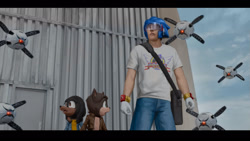 Size: 1280x720 | Tagged: safe, artist:joeadok, maddie wachowski, sonic man, tom wachowski, human, sonic the hedgehog (2020), humanized, mobianified