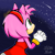 Size: 3000x3000 | Tagged: safe, artist:ch1b1k0, amy rose, hedgehog, 31 days sonic, 2022, abstract background, female, hands together, looking up, movie style, nighttime, shooting star, signature, solo, star (sky), wishing