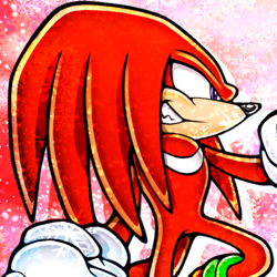 Size: 750x750 | Tagged: safe, artist:sonic-hedgekin, knuckles the echidna, edit, icon, snowflake, solo, winter