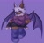Size: 2048x1970 | Tagged: safe, artist:sonicattos, rouge the bat, alternate outfit, clothes, dark skin, earring, female, fingerless gloves, lidded eyes, looking at viewer, purple background, simple background, smile, solo