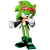 Size: 2500x2500 | Tagged: safe, artist:nibroc-rock, scourge the hedgehog, hedgehog, 3d, simple background, solo