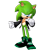 Size: 2500x2500 | Tagged: safe, artist:nibroc-rock, scourge the hedgehog, hedgehog, 3d, simple background, solo