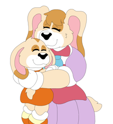 Size: 3824x4216 | Tagged: safe, artist:toonidae, cream the rabbit, vanilla the rabbit, creamabetes, cute, hugging, vanillabetes