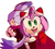 Size: 540x490 | Tagged: safe, artist:wispon, amy rose, blaze the cat, cat, hedgehog, 2019, alternate outfit, amy x blaze, clenched teeth, coffee, cute, drink, duo, duo female, female, females only, holding something, lesbian, looking at viewer, open smile, scarf, shipping, simple background, smile, smiling at viewer, winter outfit