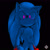 Size: 1600x1600 | Tagged: semi-grimdark, artist:pikative, sonic the hedgehog, hedgehog, 2017, alternate universe, au:fall into the void, black background, blood, blue, dead stare, frown, glowing eyes, implied murder, looking at viewer, male, monochrome, pink eyes, simple background, spot color, standing, watermark