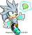 Size: 500x541 | Tagged: safe, artist:lululunabuna, silver the hedgehog, hedgehog, chaos emerald, classic style, psychokinesis