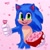 Size: 828x828 | Tagged: safe, artist:solar socks, sonic the hedgehog, hedgehog, blue fur, gloves, green eyes, hearts, male, movie style