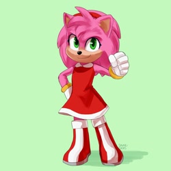 Size: 1080x1080 | Tagged: safe, artist:solar socks, amy rose, hedgehog, female, movie style