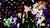 Size: 400x221 | Tagged: safe, artist:thunder-the-mouse, miles "tails" prower, shadow the hedgehog, sonic the hedgehog, oc, oc:thunder dark the hedgemouse, abstract background, clenched fist, female, flying, frown, goggles on head, grin, group, holding something, male, needs more jpeg, smile, watermark, weapon