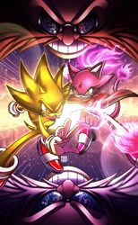 Size: 1265x2048 | Tagged: safe, artist:rainsyart, amy rose, blaze the cat, burning blaze, cheese (chao), cream the rabbit, eggman nega, knuckles the echidna, miles "tails" prower, robotnik, sonic the hedgehog, super sonic, super form