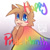 Size: 225x225 | Tagged: source needed, safe, artist:wildcard, miles "tails" prower, fox, blushing, cape, english text, gradient background, looking at viewer, looking back, looking back at viewer, low res, male, pride, smile, solo
