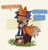 Size: 1955x2048 | Tagged: safe, artist:clumxy, miles "tails" prower, sonic the hedgehog, abstract background, aviator jacket, brown shoes, dialogue, duo, english text, eyes closed, goggles, grass, hugging, smile, standing