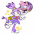 Size: 1024x1050 | Tagged: safe, artist:jakemorph-art, amy rose, blaze the cat, cat, hedgehog, 2023, amy x blaze, cute, female, females only, lesbian, moon, shipping, star (symbol), sun, talking