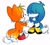 Size: 1777x1587 | Tagged: safe, artist:zombioutbreax, kit the fennec, miles "tails" prower, 2023, :<, classic kit, classic style, classic tails, cute, duo, frown, gay, hair over eyes, kit x tails, kitabetes, looking at each other, mouth open, shipping, simple background, smile, standing, sweatdrop, tailabetes, tangled ears, tangled tail, white background