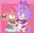 Size: 540x533 | Tagged: safe, artist:09emenems2, artist:emenens, amy rose, blaze the cat, cat, hedgehog, 2021, amy x blaze, christmas, christmas outfit, cute, female, females only, holding hands, lesbian, looking at each other, shipping, winter outfit