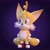 Size: 2000x2000 | Tagged: safe, artist:niskaelin, miles "tails" prower, 2023, 3d, blender, chibi, gradient background, looking offscreen, male, smile, solo, standing