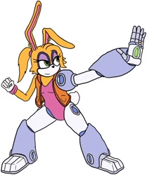 Size: 707x847 | Tagged: safe, artist:kyurem2424, bunnie rabbot, rabbit, au:sonic world travel, no power pattern, roboticized, white background