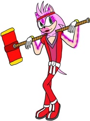 Size: 630x841 | Tagged: safe, artist:kyurem2424, amy rose, hedgehog, au:sonic world travel, clone, gender swap, pink power pattern, white background