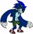 Size: 564x584 | Tagged: safe, artist:kyurem2424, sonic the hedgehog, au:sonic world travel, blue power pattern, cursed, sonic the werehog, werehog