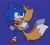 Size: 1698x1517 | Tagged: dead source, safe, artist:mary-venom, miles "tails" prower, sonic the hedgehog, adventures of sonic the hedgehog, duo, hugging, purple background, redraw, signature, simple background, smile, standing