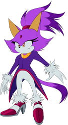 Size: 1124x2047 | Tagged: safe, artist:theteyoman, blaze the cat, 2024, frown, looking offscreen, simple background, solo, standing, transparent background