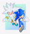 Size: 847x943 | Tagged: safe, artist:chaoseclips, silver the hedgehog, sonic the hedgehog, hedgehog, duo, floating, looking at each other, male, running