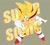 Size: 941x849 | Tagged: safe, artist:chaoseclips, sonic the hedgehog, super sonic, hedgehog, english text, fighting pose, looking offscreen, male, pose, solo, super form, watermark