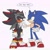 Size: 2267x2251 | Tagged: safe, artist:roastedgarlics2, shadow the hedgehog, sonic the hedgehog, shadow x sonic, shipping, sir lancelot