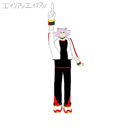 Size: 2048x2048 | Tagged: safe, artist:noooonswing, shadow the hedgehog, human, alien alien, humanized, recolor, vocaloid