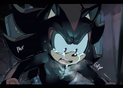 Size: 2000x1443 | Tagged: safe, artist:fsonic3, shadow the hedgehog, sonic x shadow generations, 2024, crying, sad, solo