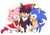 Size: 970x683 | Tagged: safe, artist:blushily, amy rose, shadow the hedgehog, sonic the hedgehog, amy x shadow x sonic, bisexual, polyamory, shadamy, shadow x sonic, shipping, trio