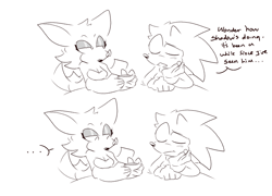 Size: 1500x1080 | Tagged: safe, artist:smallpwbbles, rouge the bat, sonic the hedgehog, sonic x shadow generations, comic, duo, english text, greyscale, monochrome