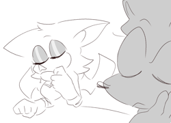 Size: 1500x1080 | Tagged: safe, artist:smallpwbbles, rouge the bat, sonic the hedgehog, sonic x shadow generations, comic, duo, greyscale, monochrome
