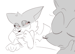 Size: 1500x1080 | Tagged: safe, artist:smallpwbbles, rouge the bat, sonic the hedgehog, sonic x shadow generations, comic, duo, greyscale, monochrome, shadowed face, smile