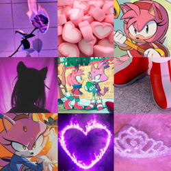 Size: 500x500 | Tagged: safe, artist:violet-cherri, amy rose, blaze the cat, amy x blaze, duo, edit, lesbian, moodboard, piko piko hammer, shipping