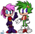 Size: 801x777 | Tagged: safe, artist:reinadecorazonez, sonia the hedgehog, 2020, backwards v sign, brother and sister, cute, duo, looking at viewer, looking offscreen, manic the hedgehog, manikbetes, siblings, signature, simple background, smile, soniabetes, standing, transparent background, v sign